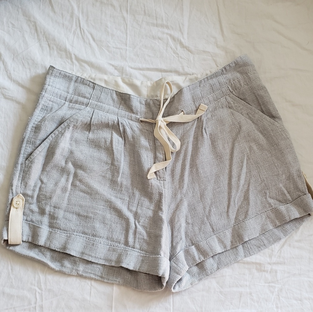 J. Crew linen blend tie waist shorts